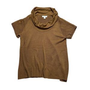 COLDWATER CREEK Brown Cowl Neck Sweater Size Large